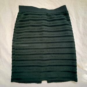 Ann Taylor Black Textured Pencil Skirt